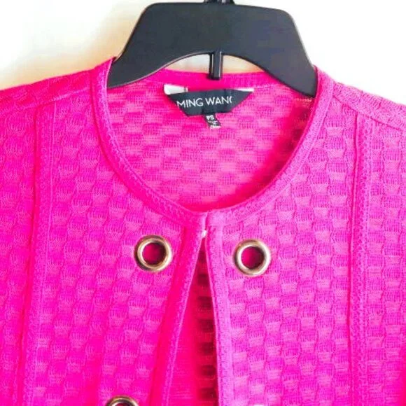 Ming Wang Raspberry Knit Jacket in Size PS